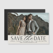 Vloeiend script | Foto Save the Date Magnet (Voorkant / Achterkant)