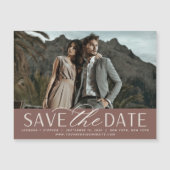 Vloeiend script | Foto Save the Date Magnet (Voorkant)