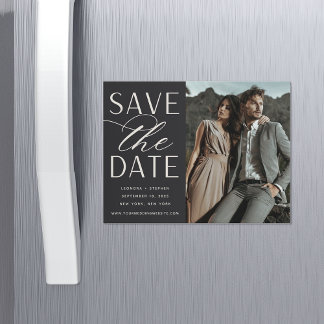 Vloeiend script | Foto Save the Date Magnet