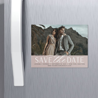 Vloeiend script | Foto Save the Date Magnet