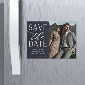 Vloeiend script | Foto Save the Date Magnet