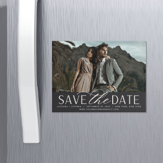 Vloeiend script | Foto Save the Date Magnet