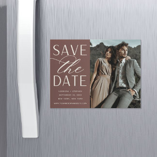 Vloeiend script | Foto Save the Date Magnet