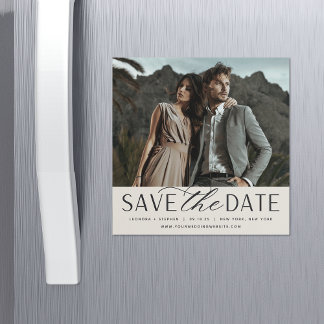 Vloeiend script | Foto Save the Date Magnet