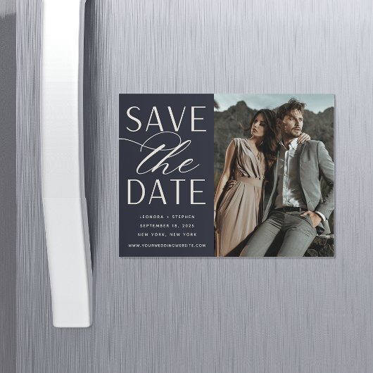 Vloeiend script | Foto Save the Date Magnet