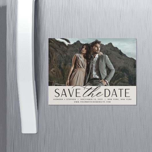 Vloeiend script | Foto Save the Date Magnet