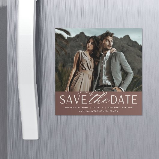 Vloeiend script | Foto Save the Date Magnet