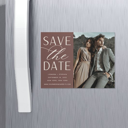 Vloeiend script | Foto Save the Date Magnet