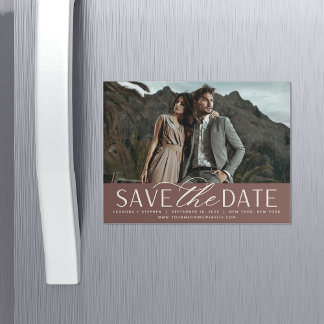 Vloeiend script | Foto Save the Date Magnet