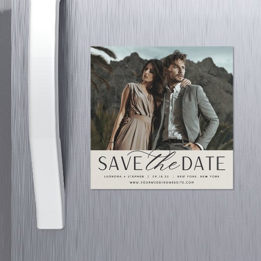 Vloeiend script | Foto Save the Date Magnet