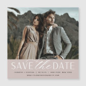 Vloeiend script | Foto Save the Date Magnet (Voorkant)