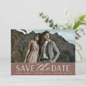 Vloeiend script | Horizontaal fotohuwelijk Save The Date (Staand voorkant)