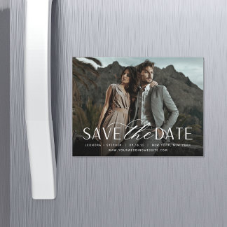 Vloeiend script | Horizontale foto slaat de datum 