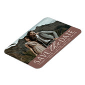 Vloeiend script | Horizontale foto slaat de datum Magneet (Linkerzijde)