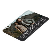 Vloeiend script | Horizontale foto slaat de datum  Magneet (Linkerzijde)