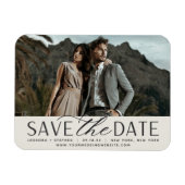 Vloeiend script | Horizontale foto slaat de datum  Magneet (Horizontaal)