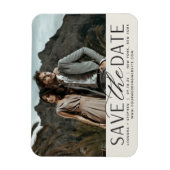 Vloeiend script | Horizontale foto slaat de datum  Magneet (Verticaal)