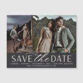 Vloeiend script | Twee Foto sparen de Magnet Datum (Voorkant)