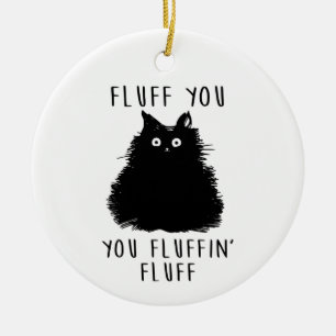 Vloeiend u zwarte kattentekening keramisch ornament