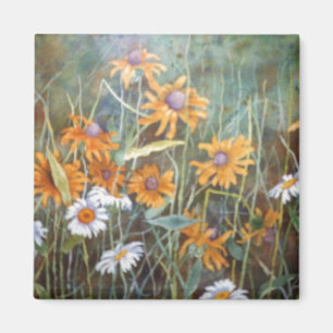 "Vloeiend veld #1" Floral Magnet Magneet