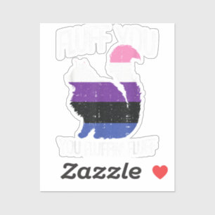 Vloeiend voor je fluffin fluff Gender-Fluid Pride  Sticker