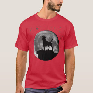 Vloeiend voor Terrier Dog Moon T-shirt
