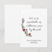 Vloeiend weddenschap, liefdescitaat bedankkaart (Voorkant / Achterkant)