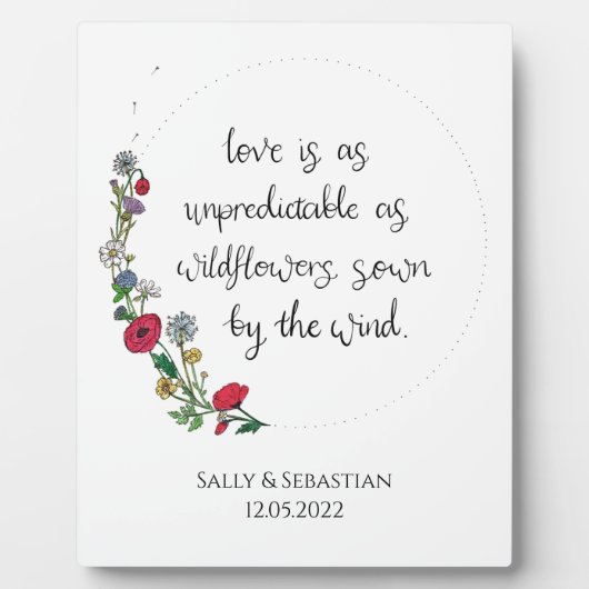 Vloeiend Wreath Wedding Sign, Poster liefdesoffert Fotoplaat (Voorkant)