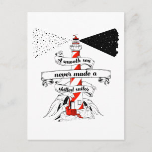 Vloeiend Zee heeft nooit een bekwame zeilvuurtoren Briefkaart