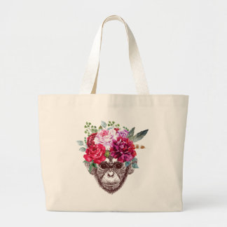 Vloeiende aap grote tote bag