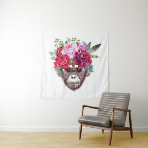 Vloeiende aap wandkleed