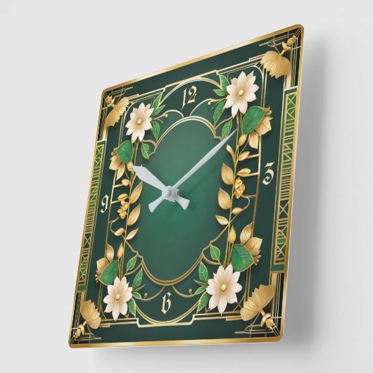 Vloeiende Art Deco Vierkante Klok (Hoek)