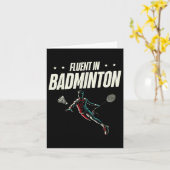 Vloeiende Badminton Player Shuttle Kaart (Gele Bloem)