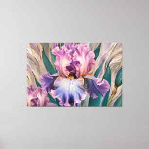 *~* Vloeiende Blauwe IRIS Irissen Bloemen TV2 Canvas Afdruk