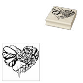 Vloeiende bloemenbakkerij 	rubberstempel (Gestempeld)