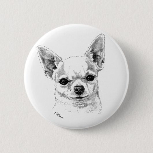 Vloeiende chihuahua ronde button 5,7 cm (Voorkant)