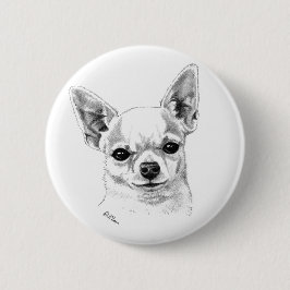 Vloeiende chihuahua ronde button 5,7 cm