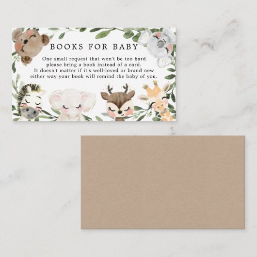 Vloeiende dierenboeken voor de kaart van Baby (Voorkant / Achterkant)