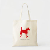 Vloeiende Fox Terrier Canvas tas (rood silhouet) (Voorkant)