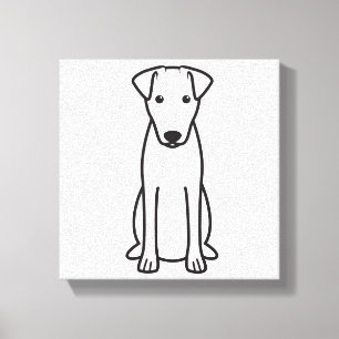 Vloeiende fox Terrier Dog Cartoon Canvas Afdruk
