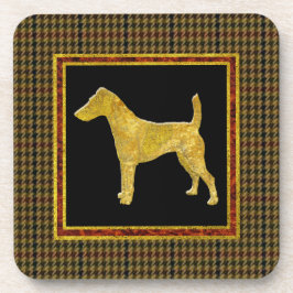 Vloeiende fox Terrier Gold Tweed Pattern Onderzetter
