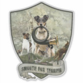 Vloeiende Fox Terrier-Sticker Sticker (Voorkant)