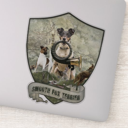Vloeiende Fox Terrier-Sticker Sticker (Detail)