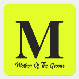 Vloeiende gele moeder van het bruinhuwelijk vierkante sticker