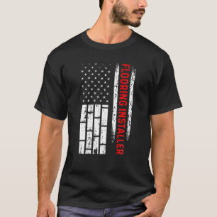 Vloeiende installateurs Contractor USA Vlag Insta T-shirt