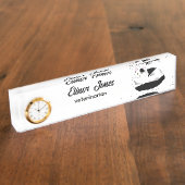 Vloeiende kat - dierenarts naambordje (Zijkant)