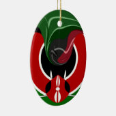 Vloeiende Keniaanse vlag: een modern ontwerp Keramisch Ornament (Rechts)
