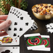 Vloeiende Keniaanse vlag: een modern ontwerp Pokerkaarten (Insitu)