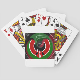 Vloeiende Keniaanse vlag: een modern ontwerp Pokerkaarten