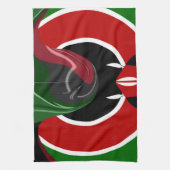 Vloeiende Keniaanse vlag: een modern ontwerp Theedoek (Verticaal)
